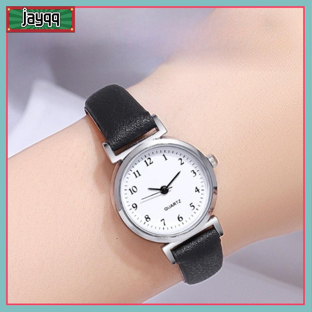 JAYQQ  đồng hồ tròn Đồng hồ thạch anh Dây đeo bằng da PU Thép không gỉ Đồng hồ nữ Thường ngày Màu kẹo Đồng hồ đeo tay nữ Quà tặng