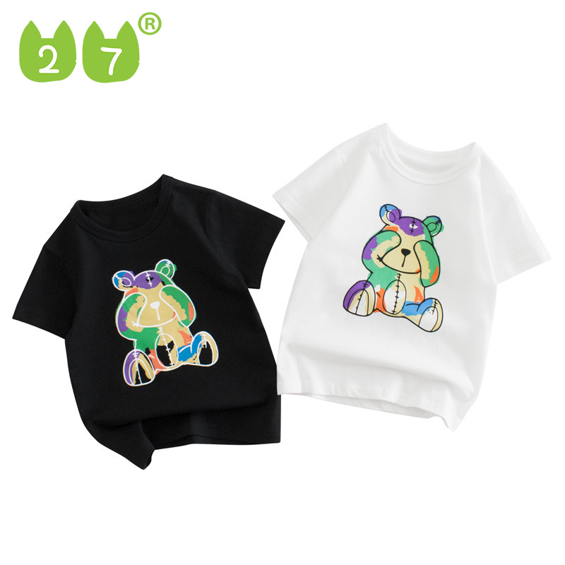 27kids เสื้อผ้าเด็กสไตล์เกาหลีเสื้อยืดแขนสั้นเด็กรุ่นใหม่ฤดูร้อนเสื้อผ้าเด็ก ราคา 156 บาท*ส่งฟรี