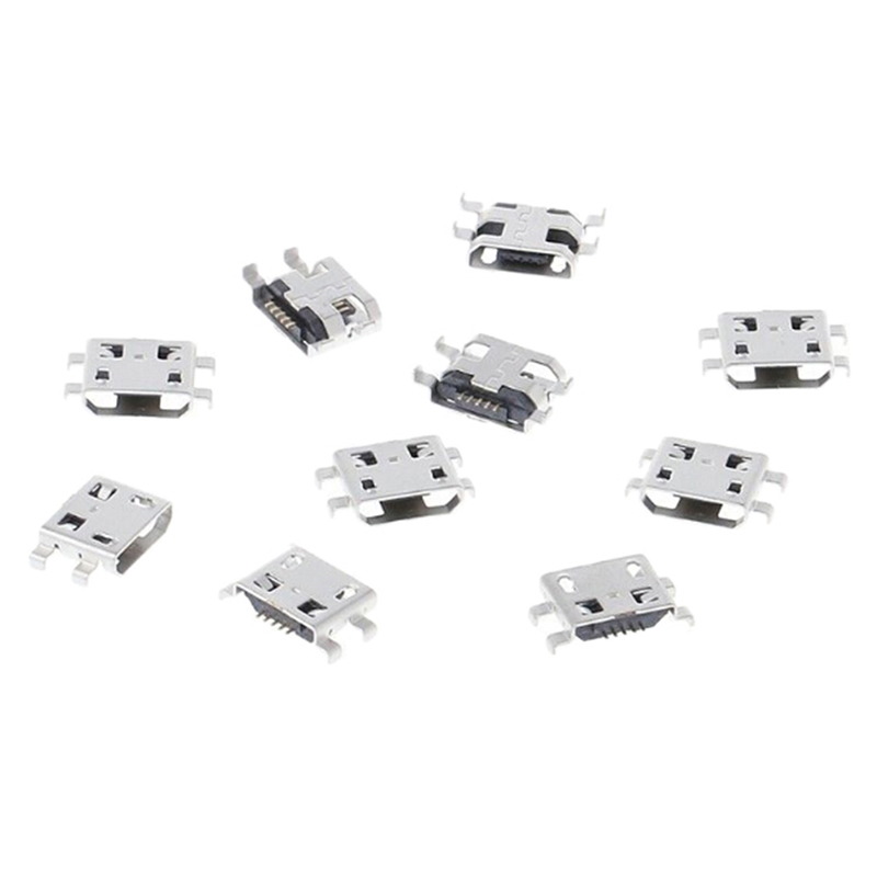 OUFEN1 10 chiếc ổ cắm cổng kết nối giắc cắm sạc cái 5 chân loại B Micro USB