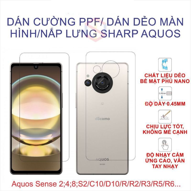 ( Sharp Aquos R8s/Sense8/Zero 2...)Dán PPF chống xước màn hình Sharp Aquos Zero 2 ilistore