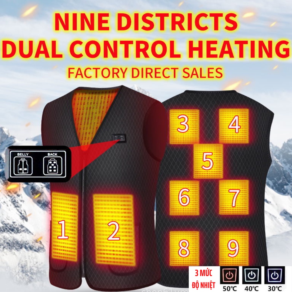 Áo Sưởi Ấm Nhật Bản 5,7,9 Vùng Nhiệt, Áo Sưởi Ấm Mẫu 2022, Thời Trang