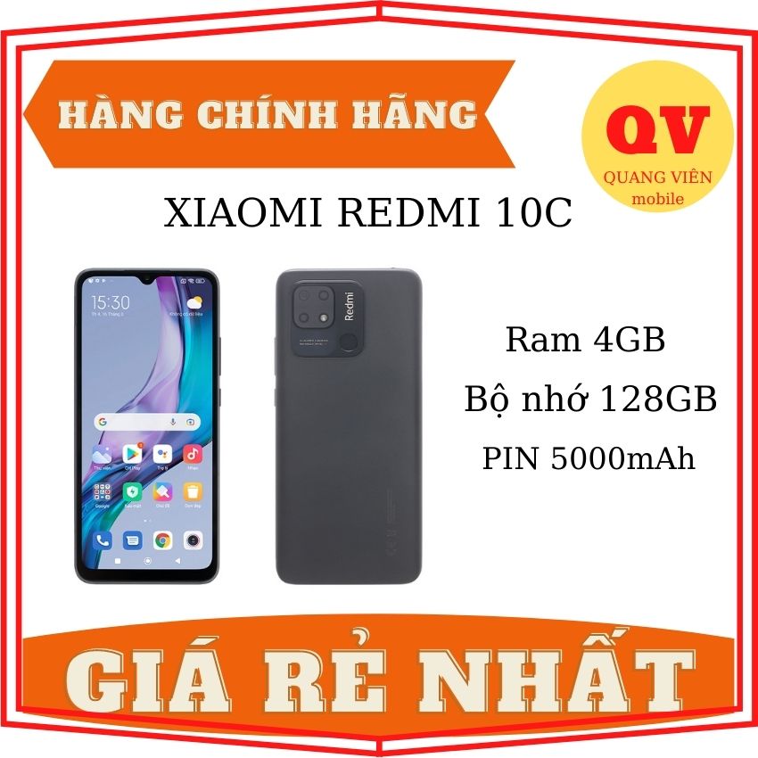 Điện thoại Xiaomi redmi 10c ram 4gb bộ nhớ 128gb hàng chính hãng mới