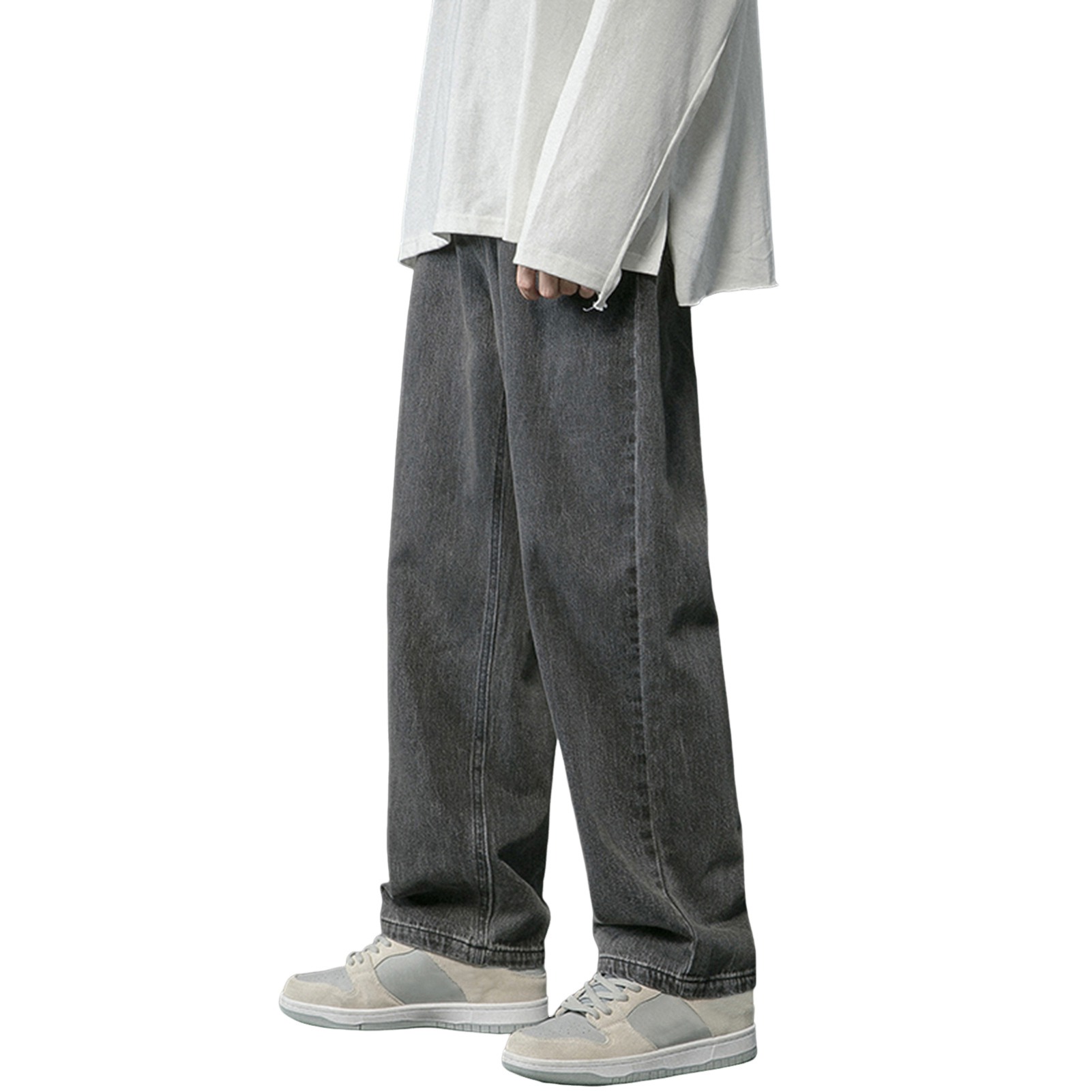 Quần Jeans Ống Nam Ống Đứng Nam thoải mái quần jeans cho nam phong cách hip hop phong cách quần legging rộng quần denim có túi hợp thời trang rửa quần jean rộng cho xuân thu Yêu thích