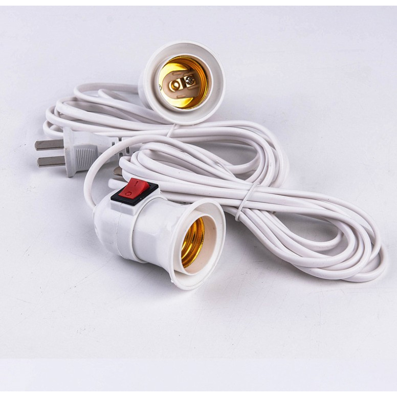 Đui đèn liền công tắc có dây 1m5. 4m5. 9m5. Đui chuôi đèn E27 liền dây điện có công tắc tiện dụng