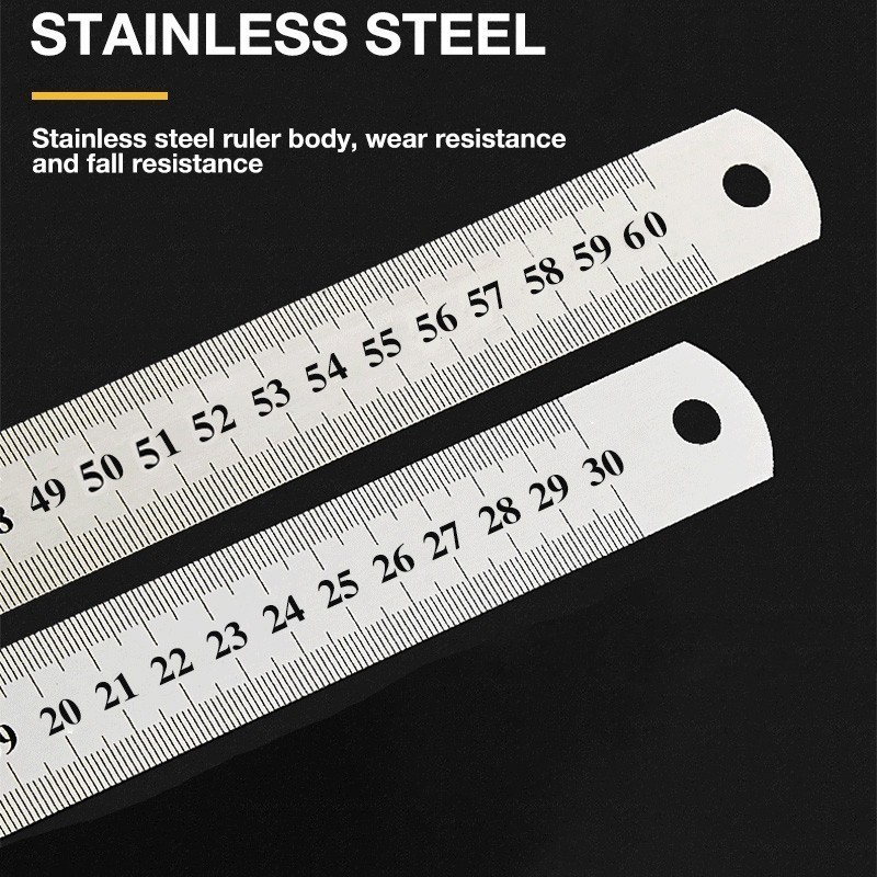 Penggaris besi / Stainless steel Ruler 15cm 20cm 30cm 60cm / Metal Ruler / Mistar Besi