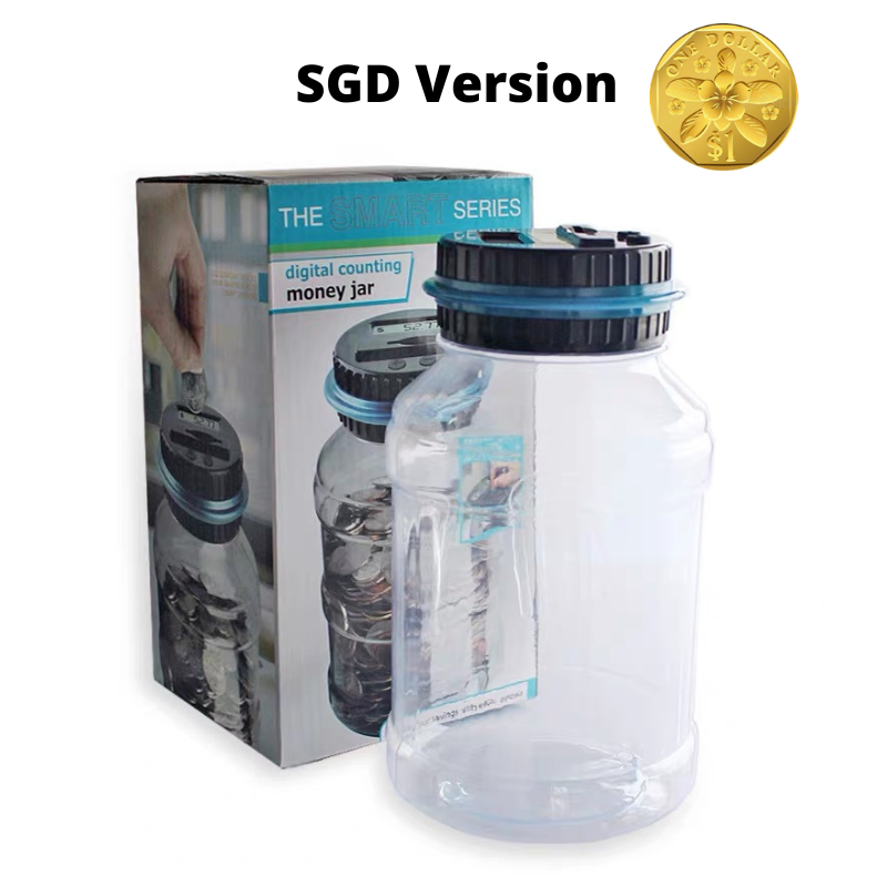 {SG} SGD Coin Bank Large Piggy Bank Adult Coin Organizer SGD Automatic SGD Counting Transparent Coin Bank