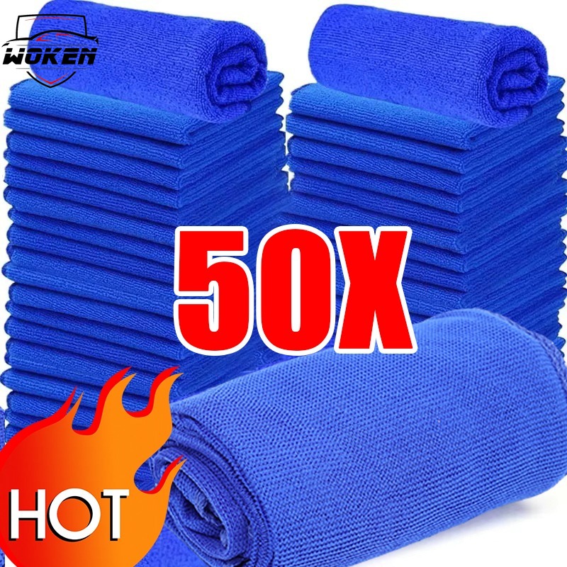 [Woken] 50 cái khăn sợi nhỏ rửa xe dày khăn thấm nước mạnh mẽ vải da lộn đồ dùng làm đẹp làm sạch xe máy