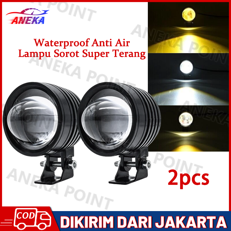 【2Pcs】Laser Cut Off Light with High Low Beam White Yellow Cree 1 Led High Low Hilow Hilo Waterproof Super Bright Spotlight Laser Gun Lasergun D2 Cwl Motorcycle Car Universal 12V 24V 12 24 Volt Handlebar Rearview Mirror Light 2 Colors Foglamp Fog Lamp Harga  46,000 Ringgit*Penghantaran Percuma