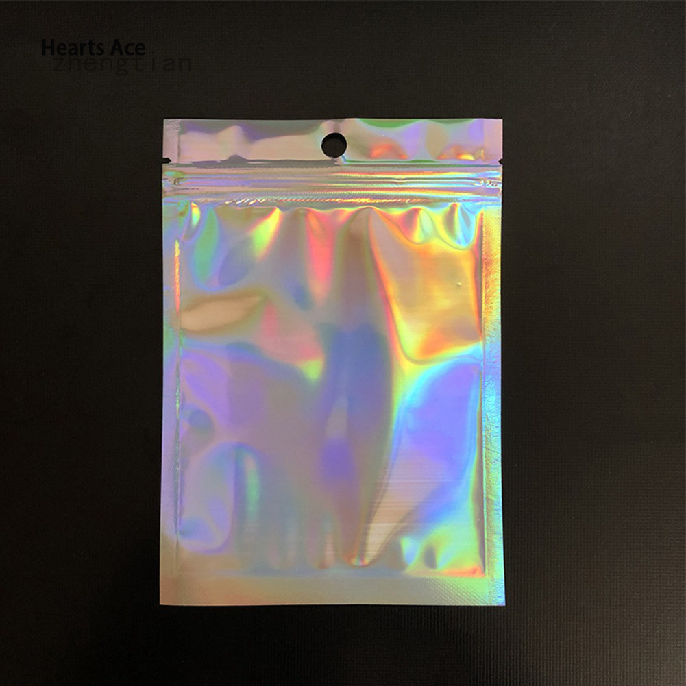 Hearts Ace [CLS2404B code 30k reduction 99k single] Ten - pack aluminium rainbow laser - colored ziplock bags for utility items ราคา 9 บาท*ส่งฟรี