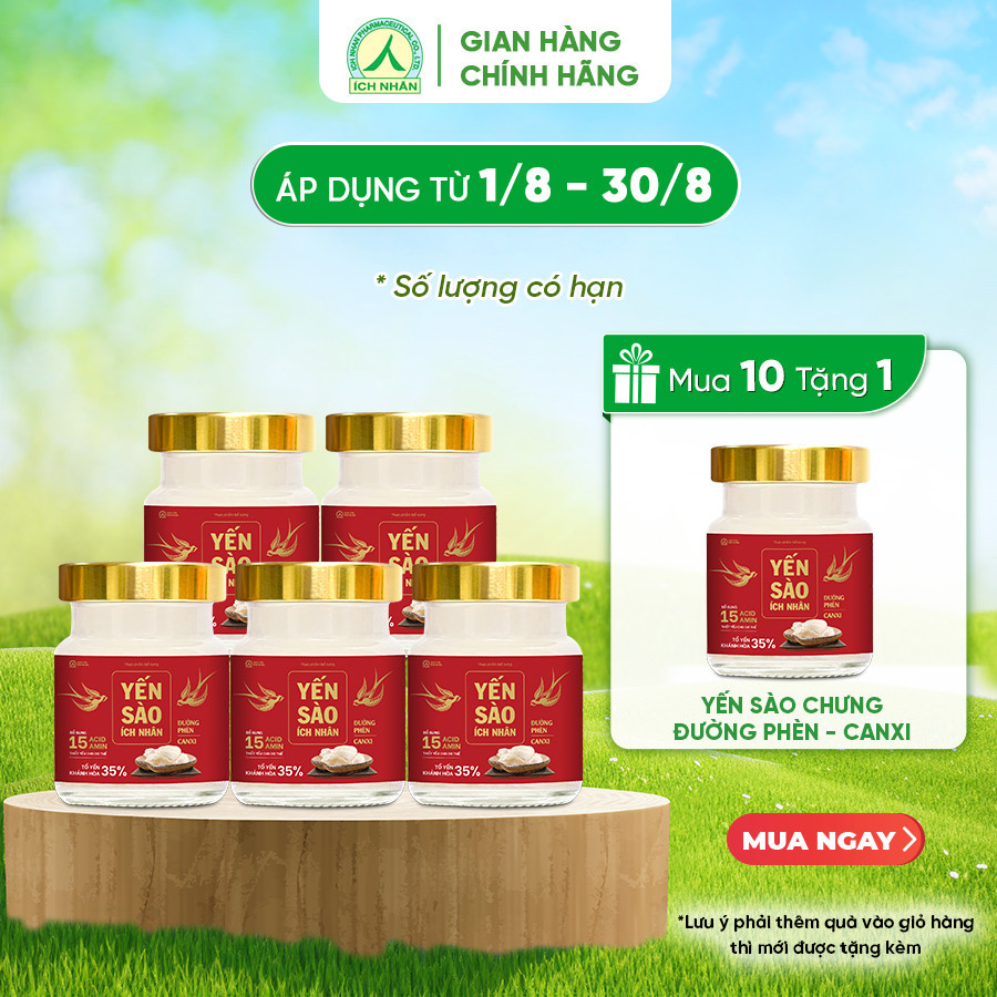 Yến Sào Ích Nhân Đường Phèn Canxi Lọ 70ml bồi bổ sức khỏe, giúp xương chắc khỏe, tăng cường miễn dịch, tăng sức đề kháng