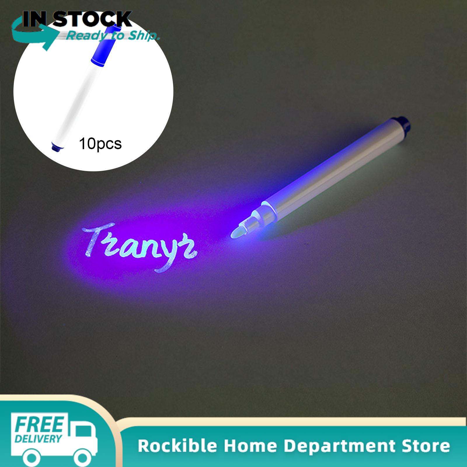 rockible 10Pcs Invisible Ink Pen Marker Pens Painting 0.5cm Round Tip