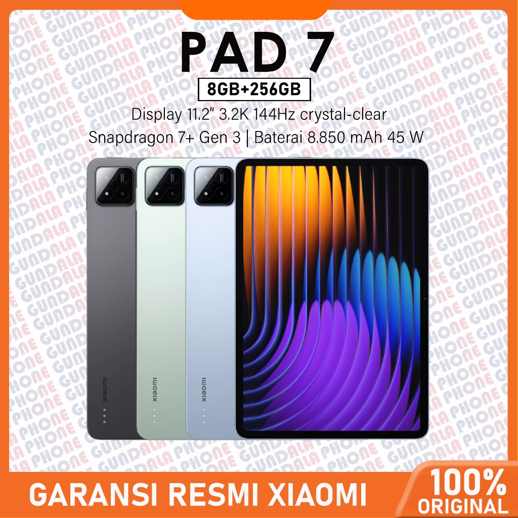 Xiaomi Pad 7 8/256GB Snapdragon 7+ Gen 3 Baterai 8.850 mAh Pengisian daya turbo 45 W - Garansi resmi Harga  5,324,000 Ringgit*Penghantaran Percuma