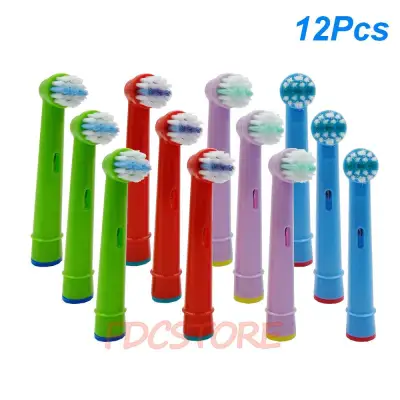 12Pcs Replacement Kids Children Tooth Brush Heads For Oral B EB-10A Pro-Health Stages Electric Toothbrush Oral Care, 3D Excel
