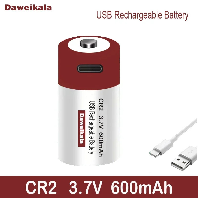 USB sạc CR2 3.7V 600mAh pin lithium, được sử dụng cho  sicherheits hệ thống, y tế thiết bị phụ trợ