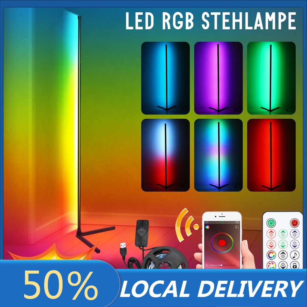 150CM RGB LED Floor Lamp Indoor Home Decoration Modern Corner Floor Lamp Living Rome Art Decor Atmospheric Standing Stand Lighting
