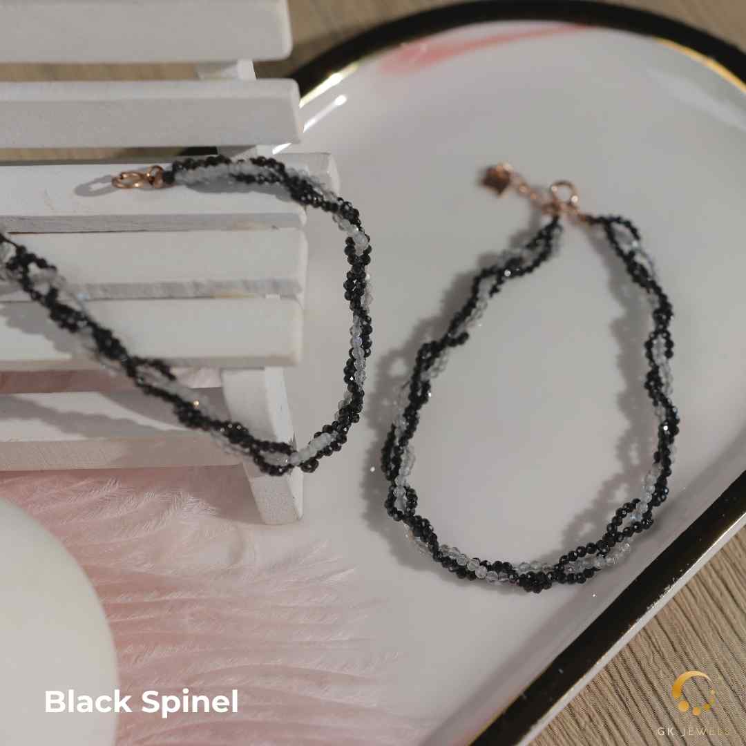 Black Spinel With Labodrite Bracelet