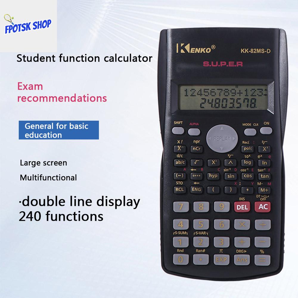FPOTSK Màn hình 2 dòng Máy tính khoa học Hiển thị 12 chữ số Đa chức năng Máy tính học sinh Đa năng Di động Máy tính 240 chức năng Trường học/Văn phòng