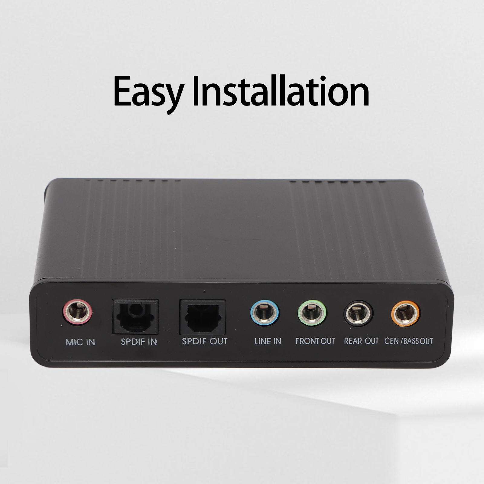 Card âm thanh USB 5.1 Card âm thanh 48kHz Tốc độ mẫu dễ cài đặt cho máy tính xách tay (Màu đen)