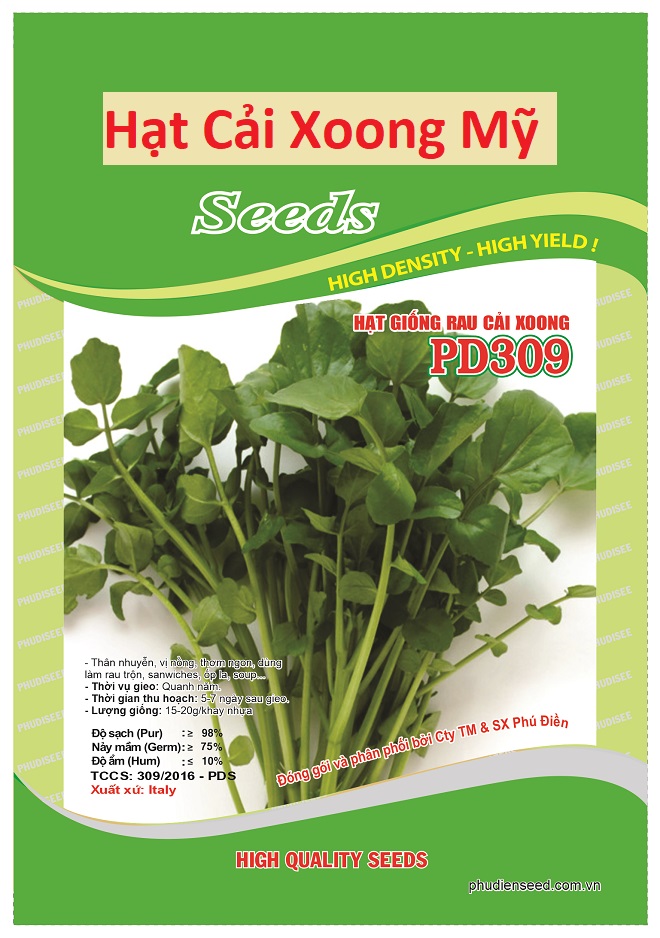 Hạt giống rau cải xoong xanh - ngon giòn - cải xoong mỹ
