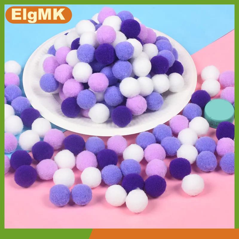 ElgMK 100 cái lốc Macaron Pompom Fluffy bóng 10mm COLOFUL bóng sang trọng handmade Craft DIY trang trí nội thất Đồ chơi hairband Vật liệu phụ kiện