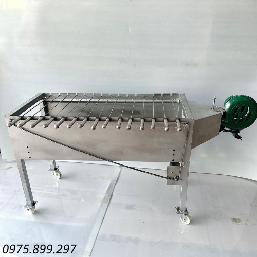 Máy nướng thịt 15 xiên thép " motor nhật " cực khủng chịu tải hơn 10kg thịt. tặng kèm 3 xiên gà và 15 xiên đơn