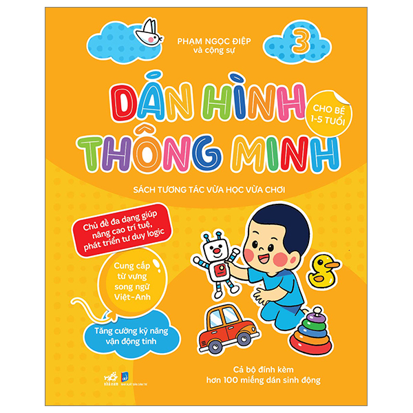 Sách - DÁN HÌNH THÔNG MINH CHO BÉ 1-5 TUỔI SÁCH TƯƠNG TÁC VỪA HỌC VỪA CHƠI TẬP 3 - (Nhã nam Kho HN)