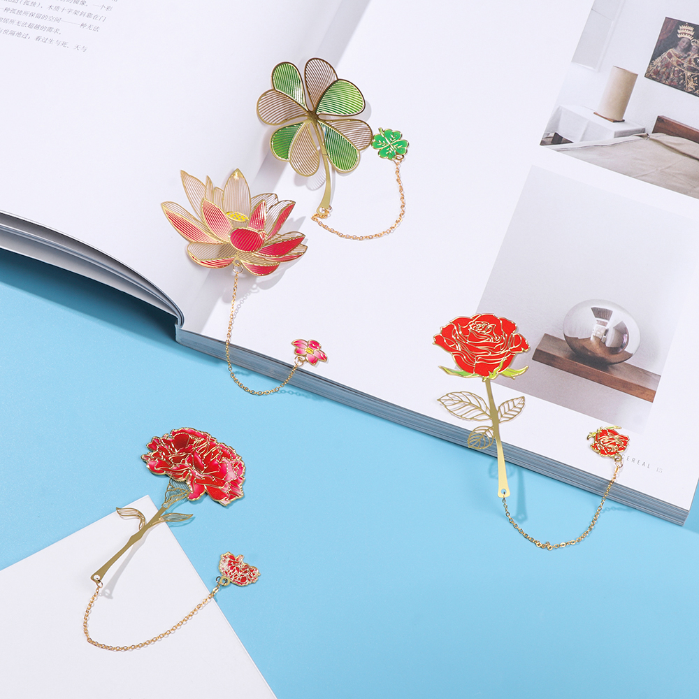 Euaab148121 Retro Nguồn cung cấp trường học văn phòng tua rua kim loại rỗng Phong cách Trung Quốc kẹp giữ sách pagination đánh dấu sơn đồng thau Bookmark