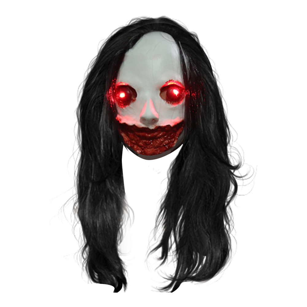 [Dueplay] ma Halloween mặt Mặt Nạ Kinh Dị mũ đáng sợ mặt Mặt Nạ Kinh Dị Mũ mặt nạ phát sáng đẫm máu với đầu