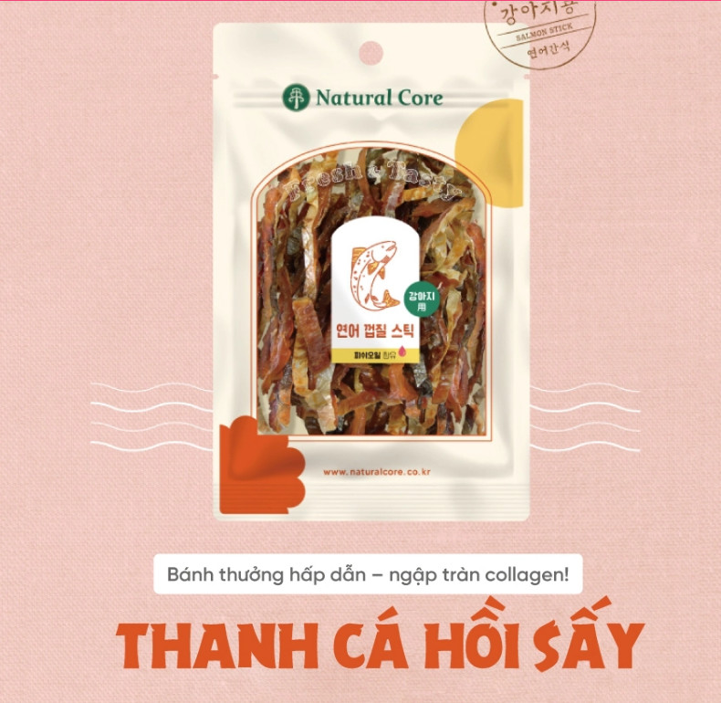 Cá hồi sấy cho chó natural core