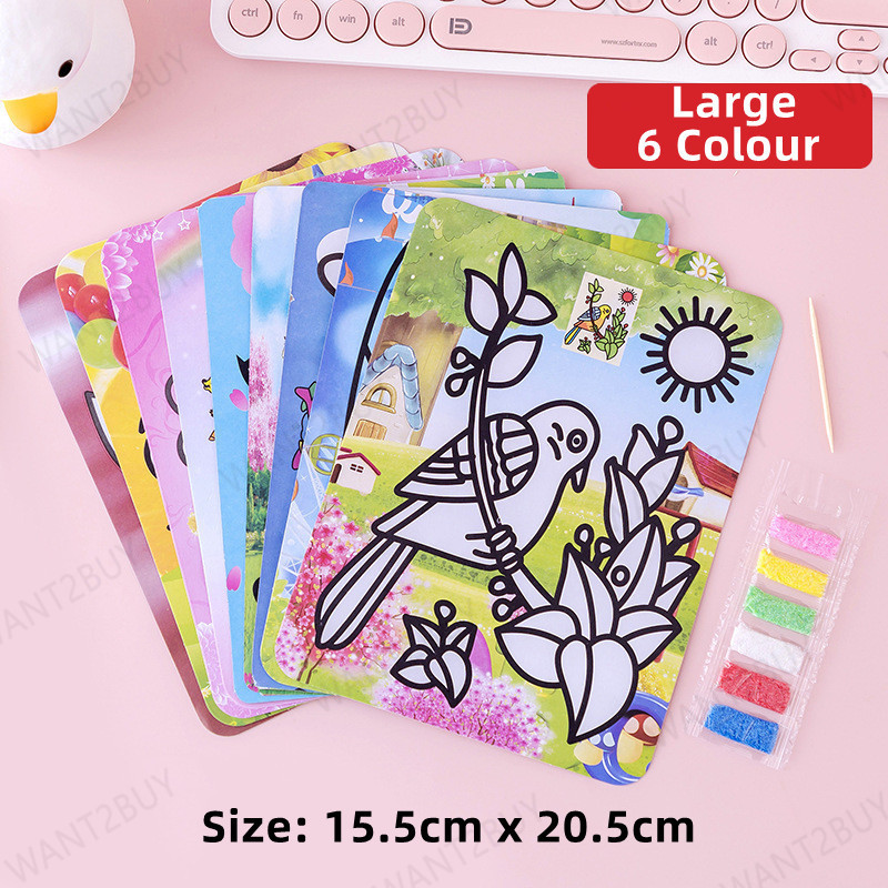 Kids DIY Own Fan Coloring Painting kipas Graffiti Paint Warna kanak Hadiah Gift Art Craft Toy Education Reward Baby Toys