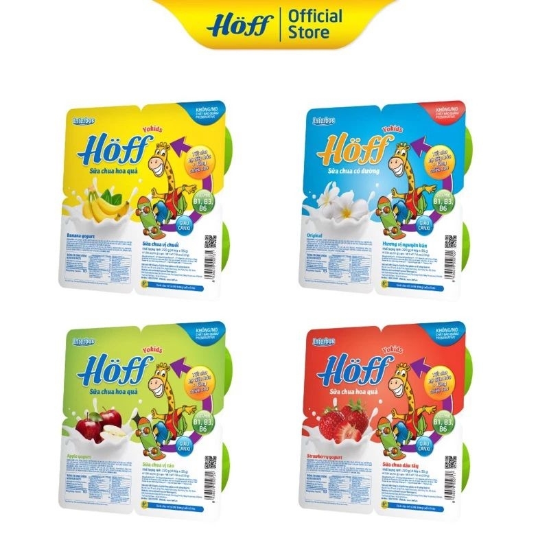 Sữa Chua Hoff Cho Bé Từ 6 Tháng Trở Lên 220Gr(4 Hộp X 55G)