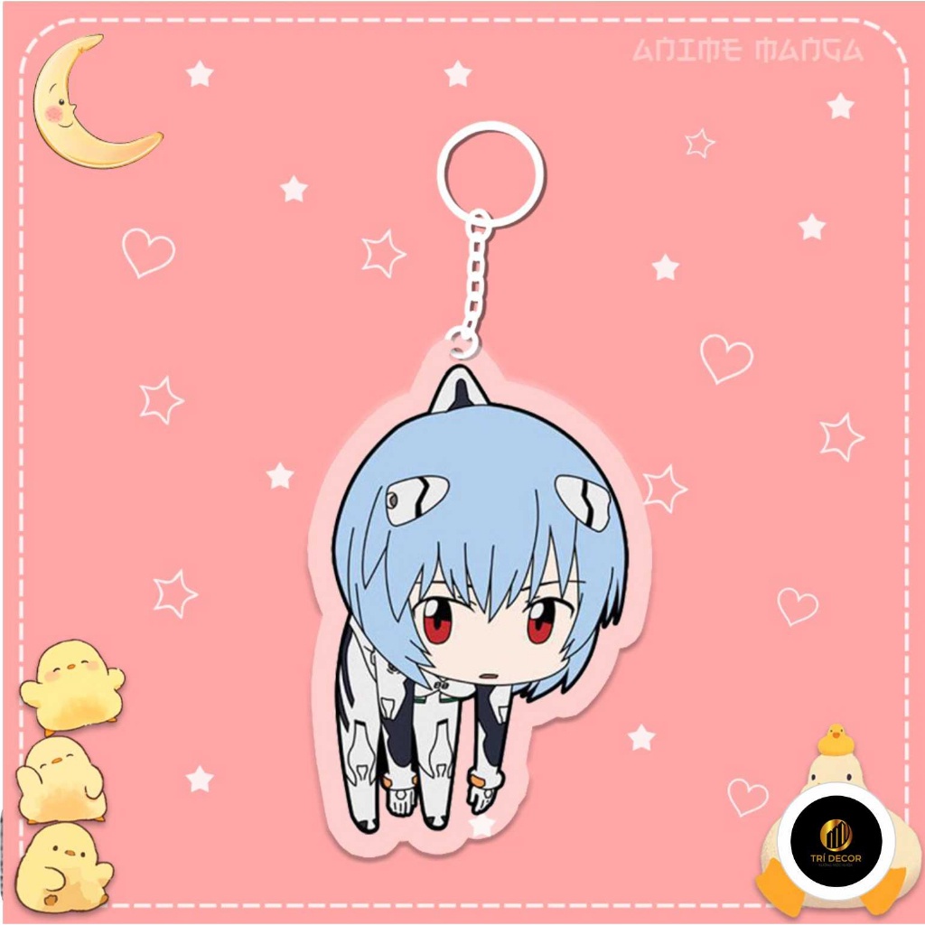 Móc Khoá Shin Seiki Evangelion Ikari Shinji Chibi Móc Khoá Quà Lưu Niệm Móc Khoá Phụ Kiện Móc Khoá Bằng Arcrylic