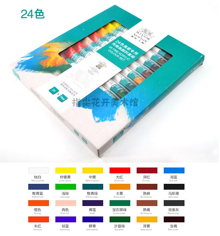 Winsor Newton Fine Acrylic Color Set 24 Colors Paints Artist Professional