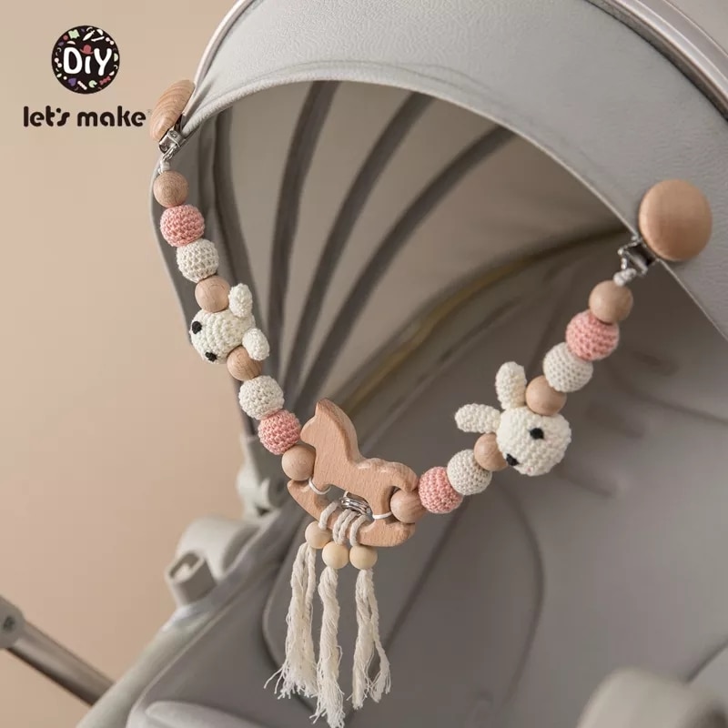 Let s Make Wood Teether Baby Bed Hanging Rattles Toy Make Noise Bird