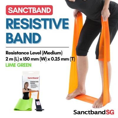 Sanctband Resistance Exercise Band 2m Length (Resistance Level 3 - Medium - Lime Green)
