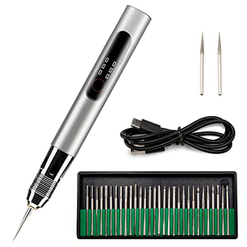 (RUIM) 1 Set Electric Engraving Pen SB Rechargeable Mini Grinding Pen Cordless Engraving Tool, A