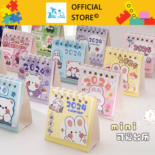 Lịch Để Bàn Mini 2024 Họa Tiết Dễ Thương Nhiều Mẫu Mini Cute Desk Calendar 2024 Đồ Dùng Học Tập Văn Phòng