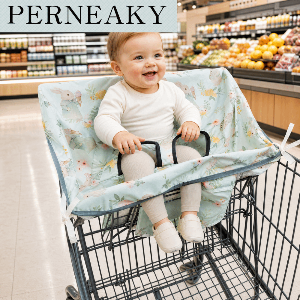 PERNEAKY โพลีเอสเตอร์ ผ้าคลุมเบาะรถเข็นเด็ก กันน้ำ ลายการ์ตูนพิมพ์ ที่หุ้มเบาะ ถูกสุขลักษณะ น้ำหนักเบา ผ้าคลุมเก้าอี้ทานอาหารสำหรับเด็ก รถเข็นซุปเปอร์มาร์เก็ต ราคา 250 บาท*ส่งฟรี
