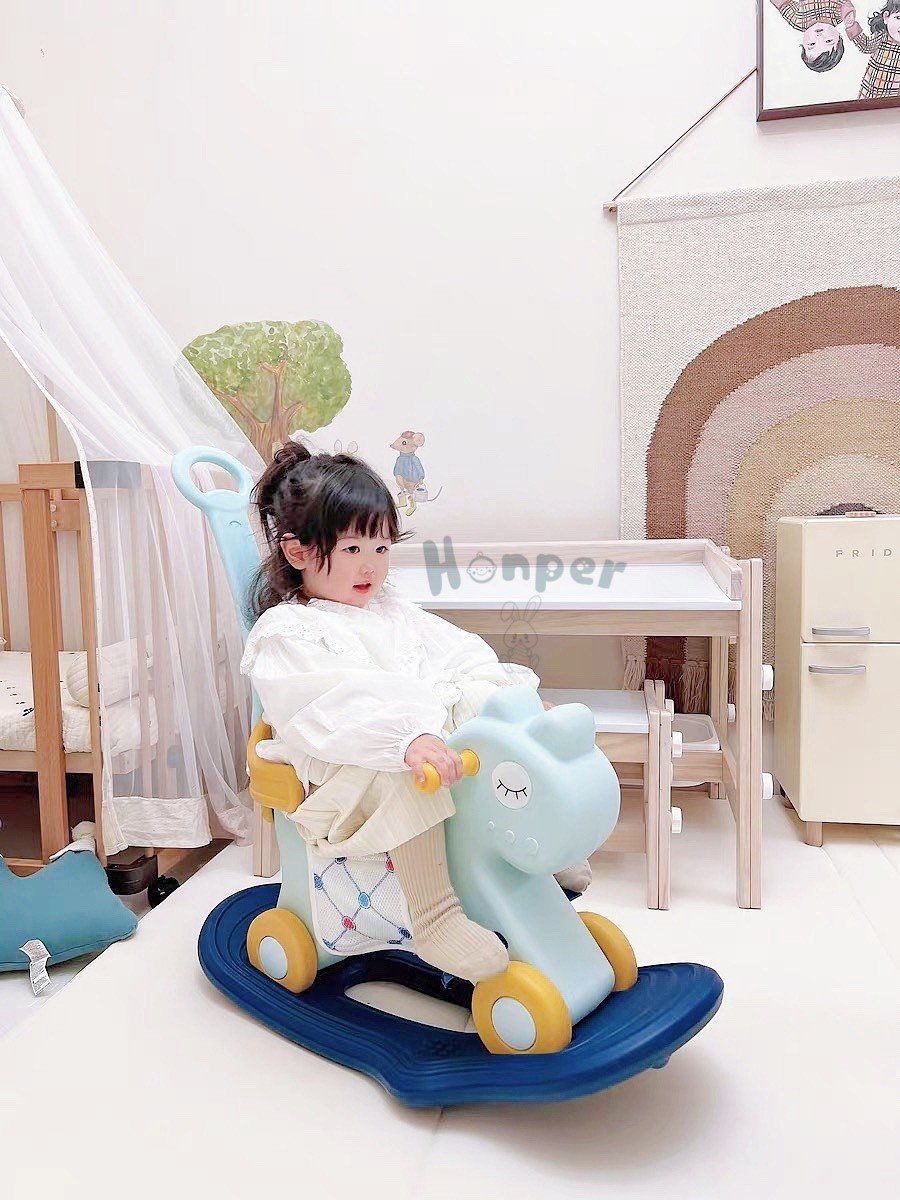 (2in1)Ngựa Bập Bênh Xe Đẩy HONPER cao cấp nhựa PP an toàn cho bé Bebi123