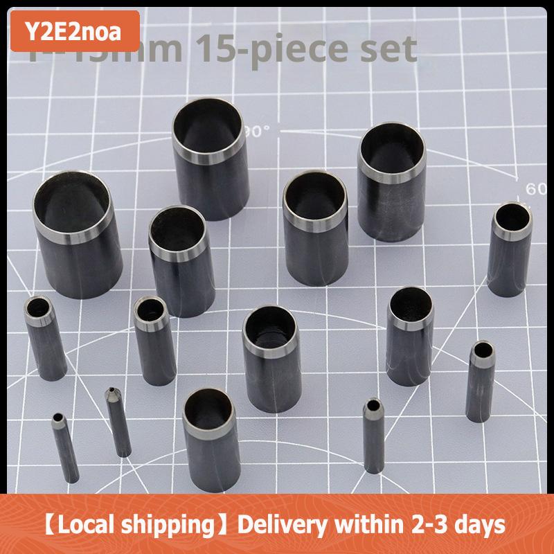 【Local shipping】 15 kích cỡ lỗ tròn Punch(1-15mm), Hollow Punch Cutter công cụ thiết lập với trường hợp lưu trữ, da lỗ Punch, Da Craft Die Cutter