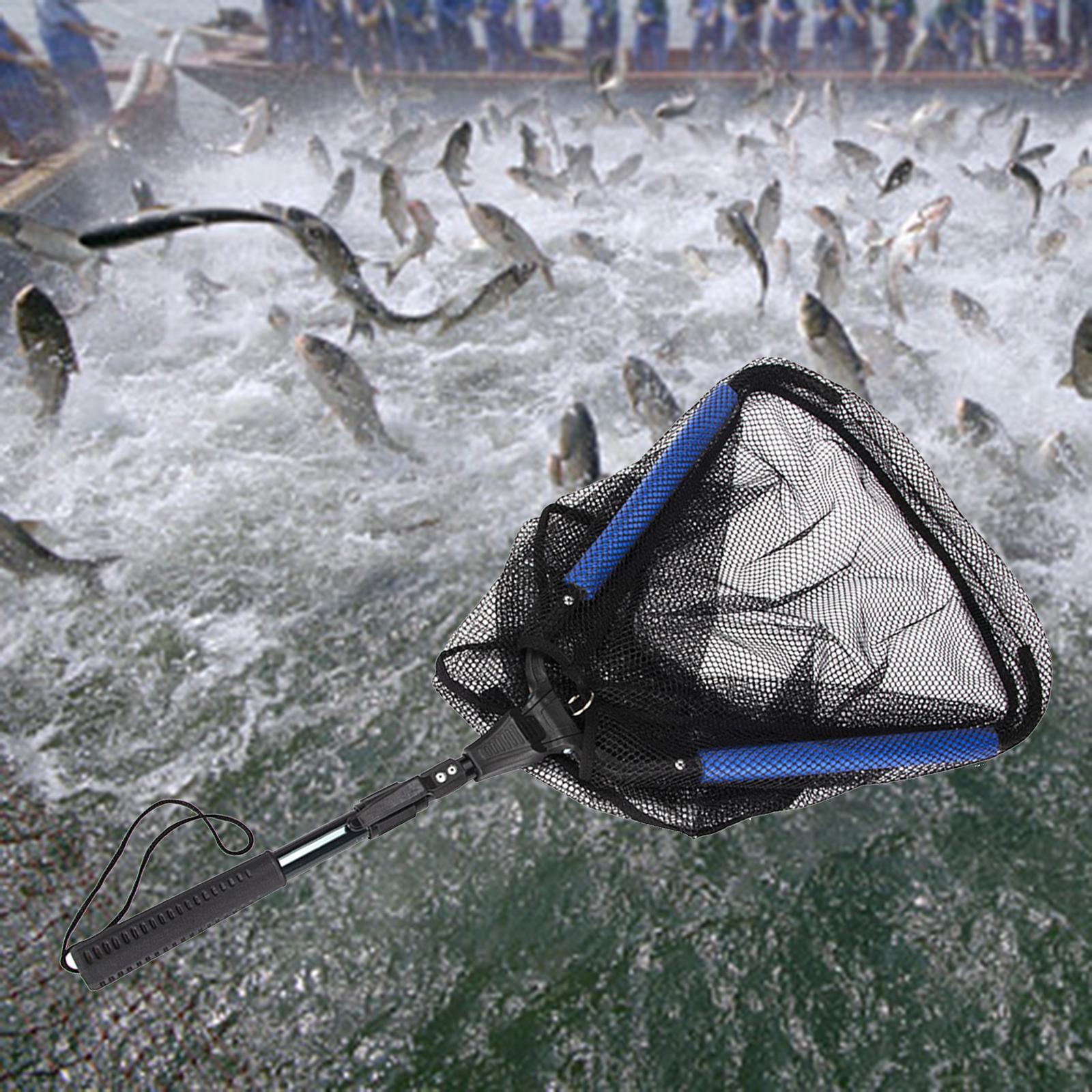 Telescopic Fishing Landing Net Folding Collapsible Aluminum Alloy Frame Handle
