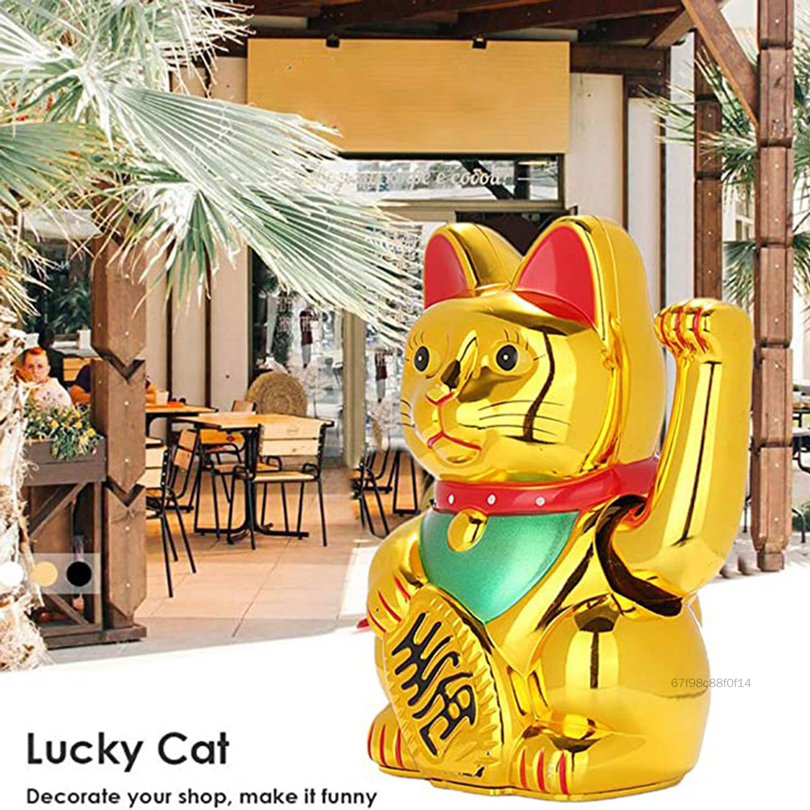Lucky Cat Statue Wealth Cat Decor Waving Hand Paw-up Bring Fortune Ornament for Shelf Decor Table Decor 5LA-ydp-VN