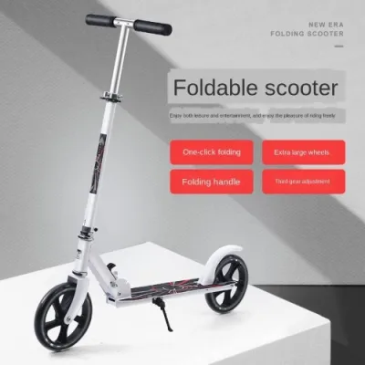 Foldable Adjustable Height Adult Scooter Children Scooter for Adults Teens Children Kids with Adjustable Height Big Wheels Scooter Smooth Ride Commuter 2 Wheels Scooter