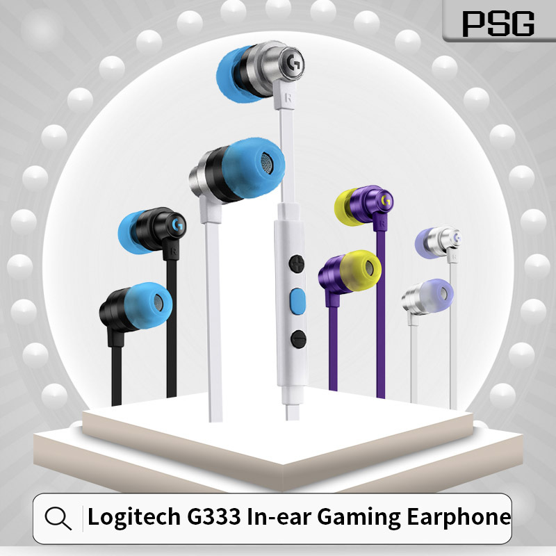 Logitech G333 Wired Gaming Earphones with Mic/3.5 mm Connector/ USB-C Adapter and Dual Drivers Black / White / Purple / KDA 1 Year Local Warranty Singapore