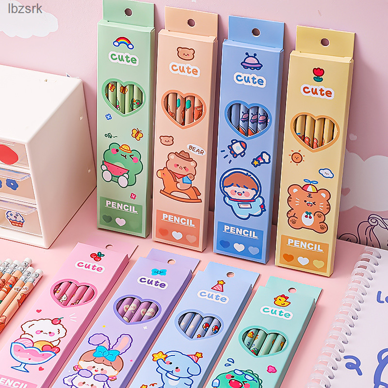Cute Cartoon Box 2b Pencil High Appearance Set for Primary School Students