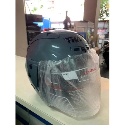 Trax TR06RR Open Face Motorcycle Helmet - PSB Approved ( Pearl White) ( Titan-Grey)