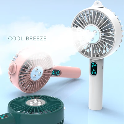 【Ready Stock】Mini Handheld Portable USB Rechargeable Mist Sprayer Desktop Air Cooling Fan for Home Office Outdoor Summer
