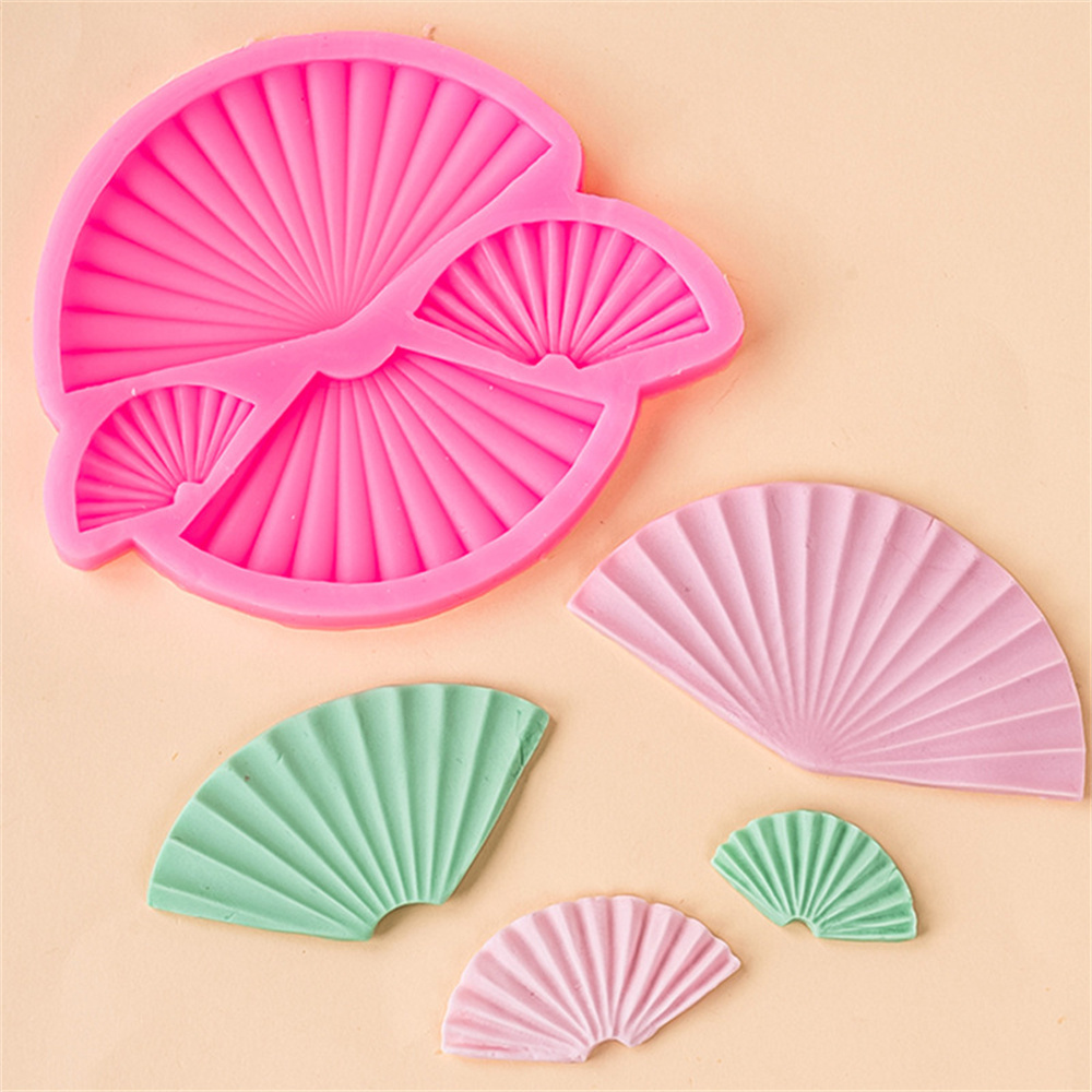 Hot 3D Silicone Mold Silicone Cake Decorating Tools Cupcake Silicone Mold Fan Shape Cake Decorating Tools DIY Silicone Mold