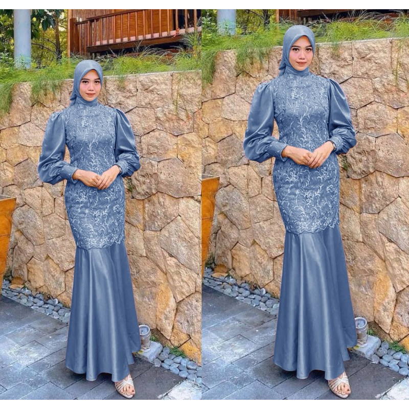 model kebaya dress panjang modern Gaun Panjang Model Kebaya - Dress Kebaya Panjang Dewasa & Brokat Wanita  Pesta Wisuda