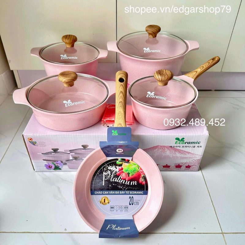 Bộ nồi chảo chống dính đáy từ 5 món quánh 16cm, nồi 18cm 20cm 22cm, chảo 20cm
